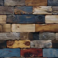 Papel Tapiz Autoadhesivo Madera en Bloques Texturizada para Decoración