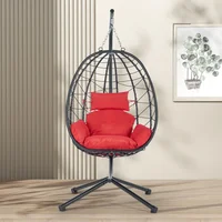 Silla Nido Colgante con Soporte Interior Exterior Mimbre Balcón