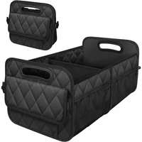 Organizador de Baúl de Carro Color Negro de Gran Capacidad con Compartimientos Plegables