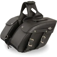 Bolsas Laterales para Motocicleta en PVC Negro con Diseño Inclinado
