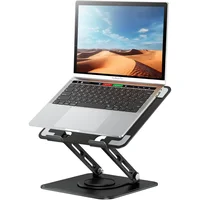 Soporte Giratorio para Computador Portátil Ajustable en Metal con Elevación Ergonómica