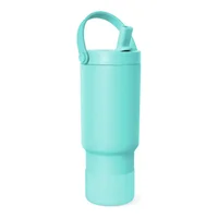 Botella Infantil Aislada con Pitillo y Agarradero Color Azul Océano