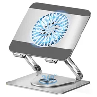 Soporte Giratorio para Computador Portátil con Ventilación y Altura Ajustable