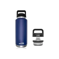 Botella Térmica de Acero Inoxidable Color Azul Marino con Tapa de Agarre