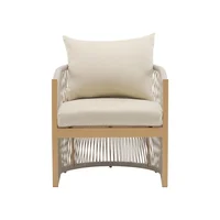Silla de Descanso de Aluminio con Cuerda y Cojín Moderno Color Gris