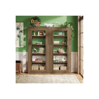 Estantería de 5 Niveles en Madera Estilo Rústico Color Marrón Oscuro