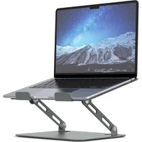 Soporte Ergonómico para Computador Portátil Ajustable con Base Pesada en Color Gris