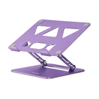 Soporte Ajustable para Computador Portátil en Aluminio con Diseño Tipo Z en Color Morado