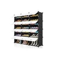 Zapatero Portátil de 8 Niveles para 48 Pares Color Negro