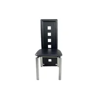 Set de 4 Sillas de Comedor Altas en Cuero Sintético con Patas Metálicas