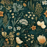 Papel Tapiz Floral Vintage Autoadhesivo Verde Oscuro 43.9cm x 300cm