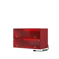 Caja para Zapatillas con Puerta de Cristal y Luz LED RGB Color Rojo