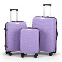 Maleta con Ruedas 3 en 1 con Diseño en V en Color Morado Taro