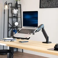 Soporte Ajustable para Computador Portátil con Brazo Articulado y Montaje en Escritorio