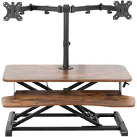Convertidor de Escritorio Ajustable de 81 cm con Soporte Dual para Monitores