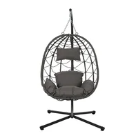 Silla Nido con Soporte Colgante de Ratán para Exterior Modelo Elegante