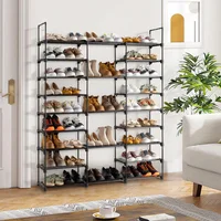 Zapatero de 9 Niveles Apilable con Capacidad para 55 Pares Color Negro