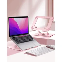 Soporte Ergonómico Ajustable para Computador con Base Giratoria de 360 Grados