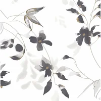 Papel Tapiz Floral Negro Gris Bohemio Autoadhesivo 39.1cm x 199.9cm