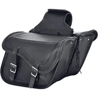 Bolsas Laterales para Motocicleta en Cuero Negro con Diseño Trenzado