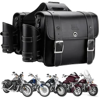Bolsas Laterales para Motocicleta en Cuero Sintético con Portavasos de 20 Litros