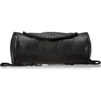 Bolsa de Herramientas para Motocicleta en Cuero Auténtico con Borde Trenzado