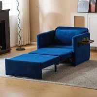 Sillón Cama Convertible 3 en 1 con Mesa Plegable y Puertos USB Azul