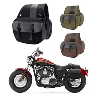 Bolsa Lateral para Motocicleta en Lona Negra de Montaje Rápido