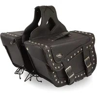 Bolsas Laterales para Motocicleta en PVC Negro con Diseño Trenzado