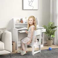 Escritorio de Estudio con Silla para Niños en Color Gris