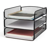 Organizador de Escritorio de 3 Niveles en Color Negro