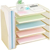 Organizador de Escritorio de 5 Niveles en Color Dorado