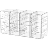 Organizador de Escritorio con 22 Cajones en Color Transparente