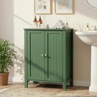 Gabinete de Baño de 2 Puertas en MDF Verde Bosque con Rayas Verticales