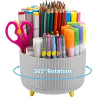 Organizador Giratorio Gris para Escritorio con 5 Compartimientos