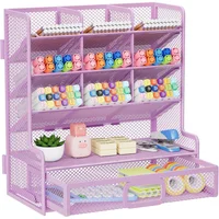 Organizador Púrpura para Escritorio con 9 Compartimientos y Cajón