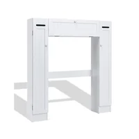 Gabinete Blanco Sobre Inodoro Con Puertas Laterales Y Compartimiento Central