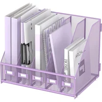Organizador Púrpura para Escritorio con 5 Compartimientos Verticales
