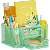 Organizador de Escritorio en Malla con Cajones Color Verde