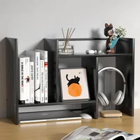 Estante Organizador de Escritorio Negro Ajustable de 2 Niveles