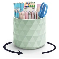 Organizador de Escritorio Verde Giratorio con 5 Compartimentos en Forma de Diamante