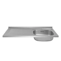 Mesón de Cocina Challenger 100 cm En Acero Inoxidable Con Lavaplatos Derecho Md 1110
