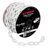 Carrete de Cadena Plástica Blanca de 25m Espesor 8mm Set X 8 Unidades