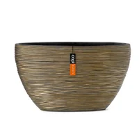 Matera Ceramica Oval Rib 59X14X35Cm Dorado