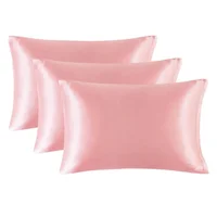 Funda Almohada Satín Tipo Seda Set 3 Unidades 50x76cm