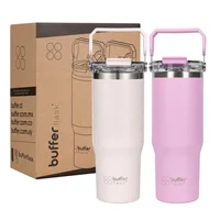 Termo Botella Termica Vaso Set X2 Buffer Acero Inoxidable