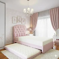 Cama Nido Barbie + Colchon Semiortopedico + Cabecero Princesa Sencillo