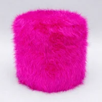 Puff Circular Peluche 35x35x42 Fucsia