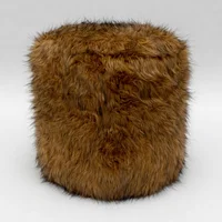 Puff Circular Peluche 35x35x42 Marron