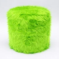 Puff Circular Peluche 35x35x42 Verde Limon